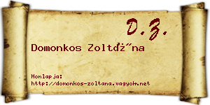 Domonkos Zoltána névjegykártya